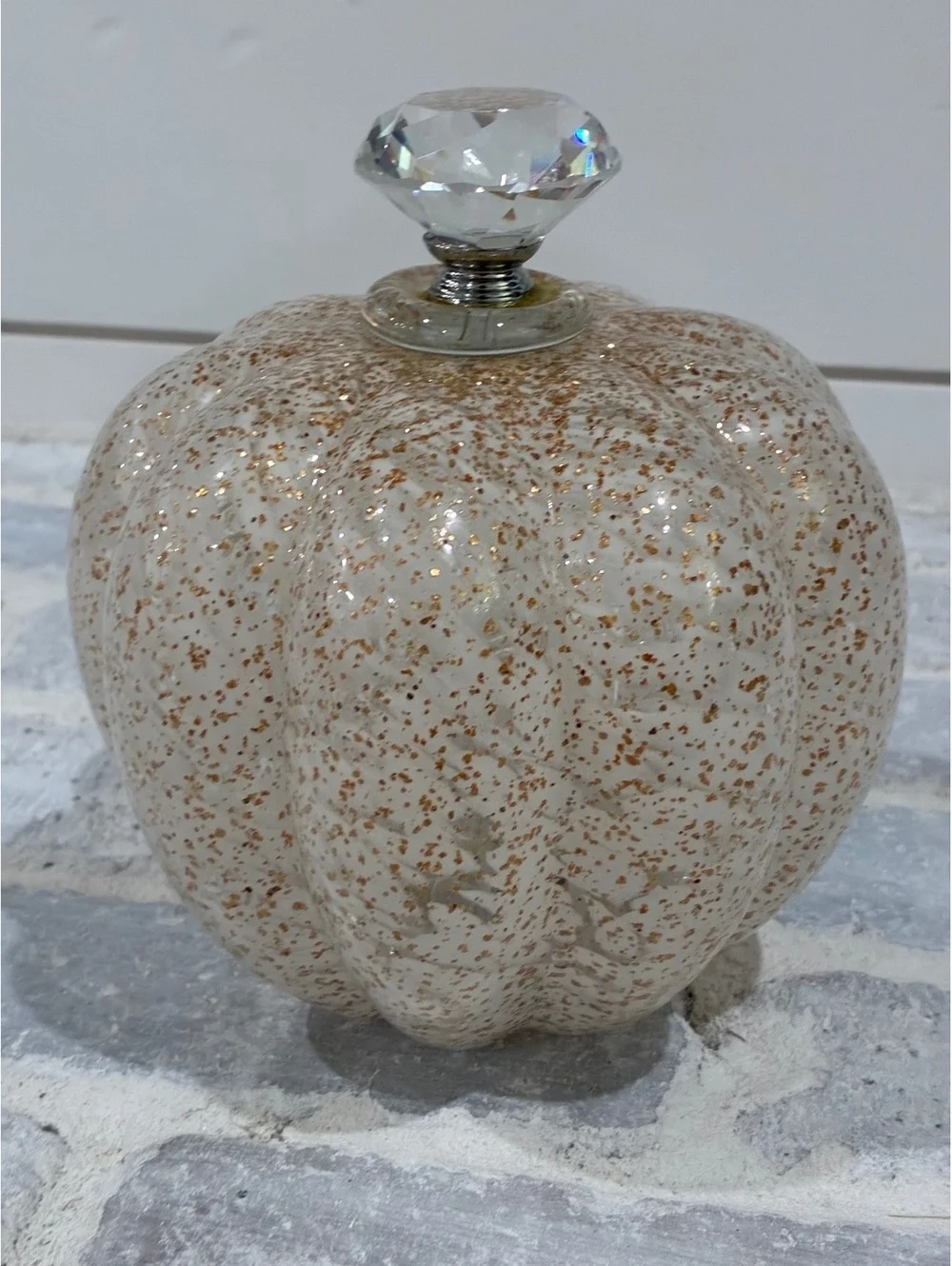 Decorative Light-Up Pumpkin with Crystal-Style Knob